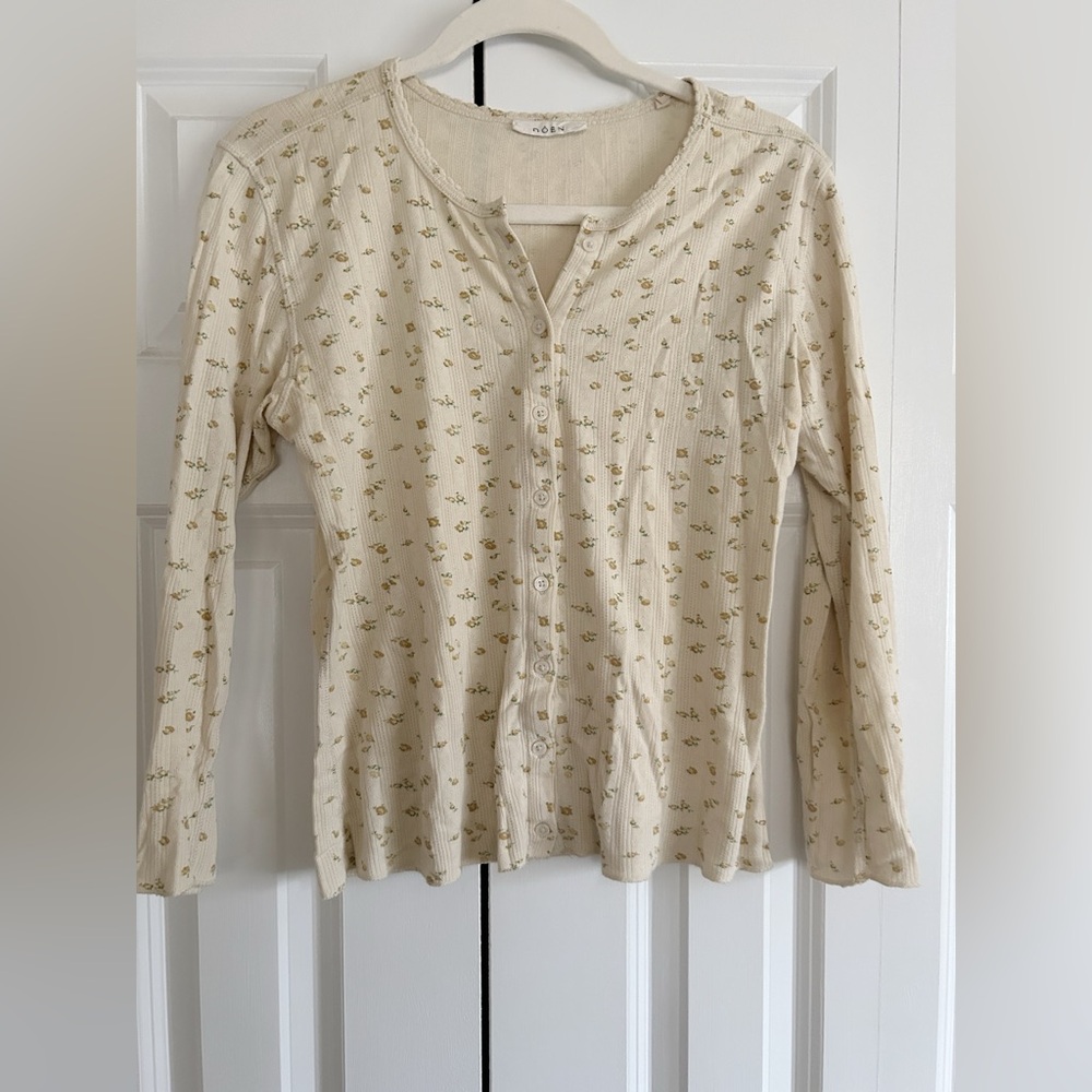 Doen Amelie Top in Yellow Rosebud
